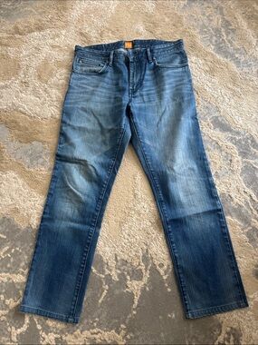 BOSS ORANGE Classic Men's Blue Straight-Leg Jeans